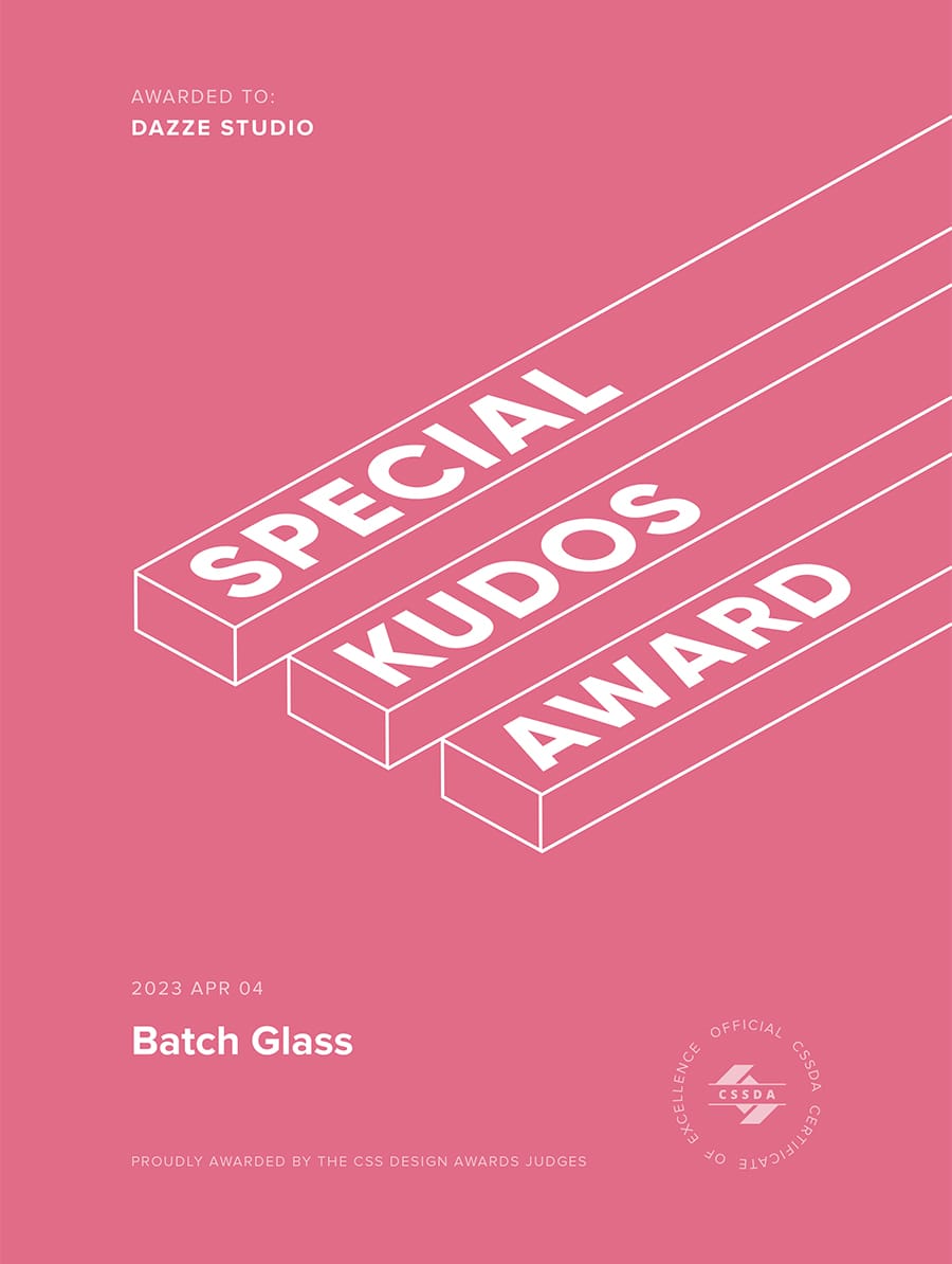 cssda special kudos batch glass